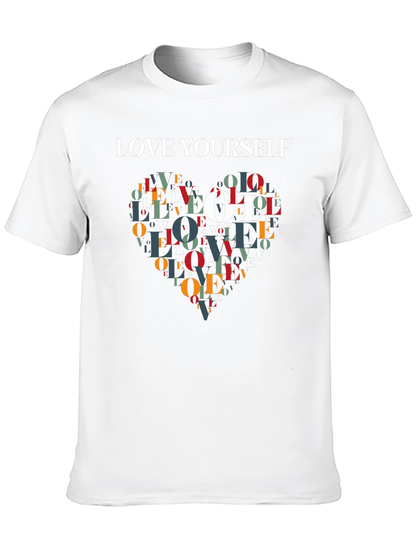 Love Yourself Heart Graphic Tee - Stylish Black T-Shirt - 10