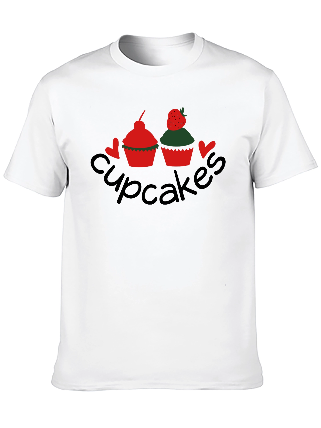 Black Cupcakes Graphic Tee - Black Crew Neck T-Shirt view 10