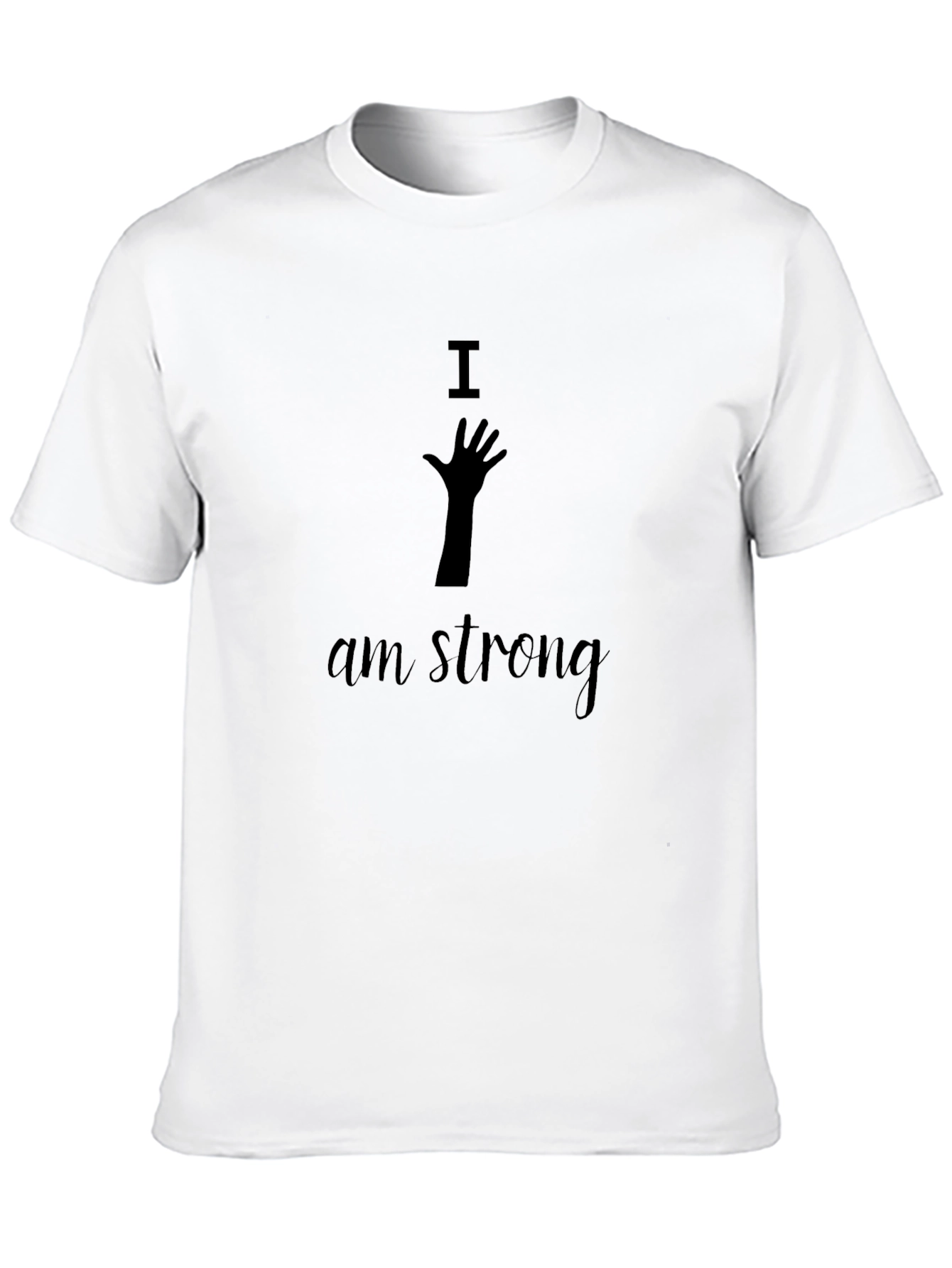 Black I Am Strong Graphic Tee - Black T-Shirt view 10