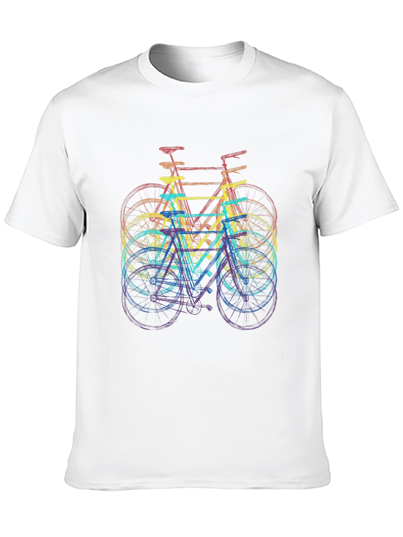 Black Retro Bicycle Rainbow T-Shirt view 10