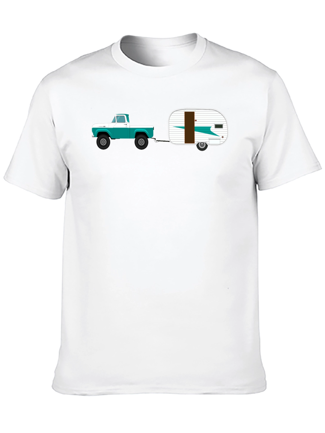 Black Vintage Truck & Camper Black T-Shirt view 10