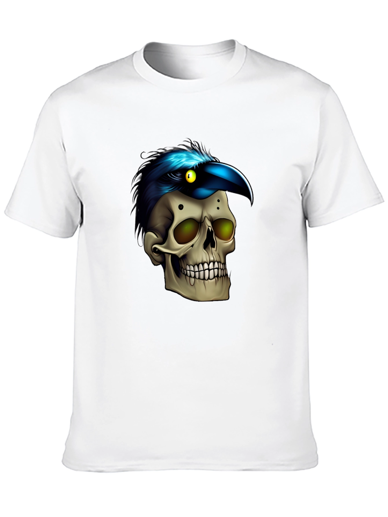 Black Skull & Raven T-Shirt: Gothic Style view 10