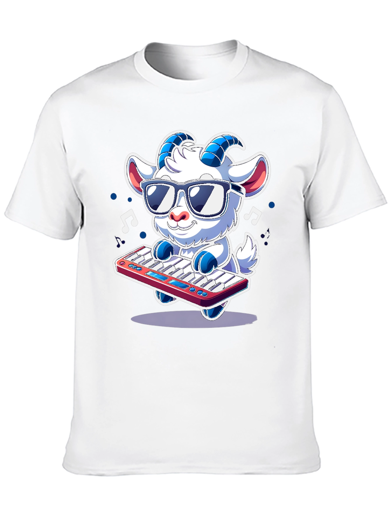 Black Cool Goat Keyboardist T-Shirt - Music Lover Tee view 10