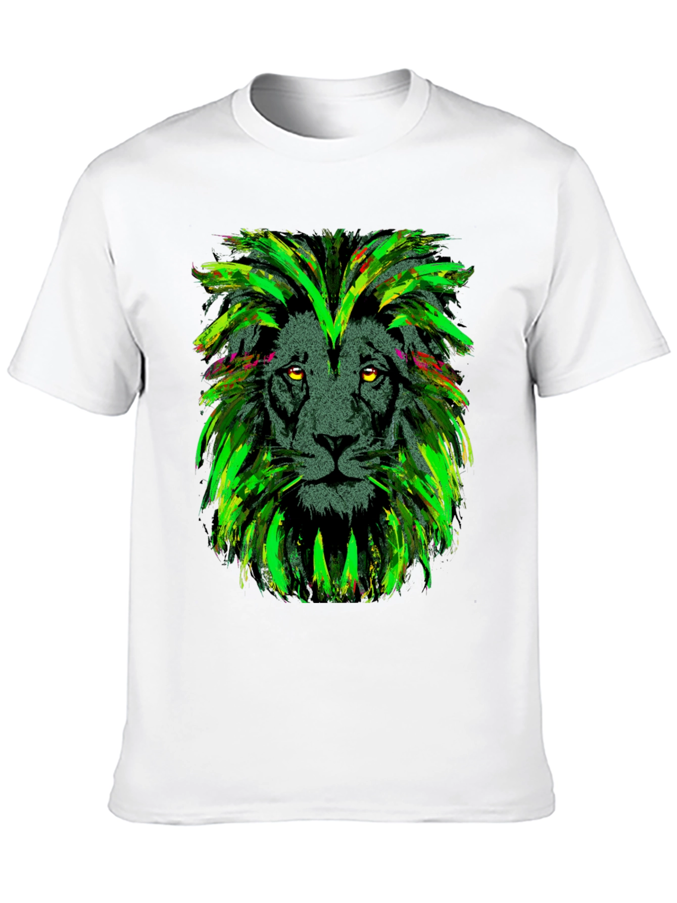 Black Lion Head Graphic Print Black T-Shirt view 10