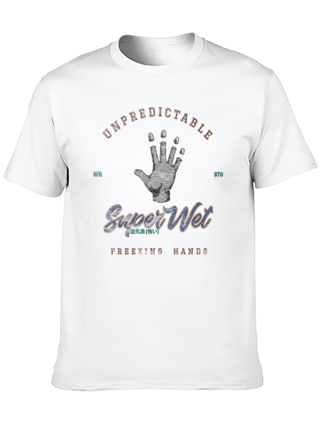 Black Unpredictable Super Wet Freezing Hands Black Tee view 10