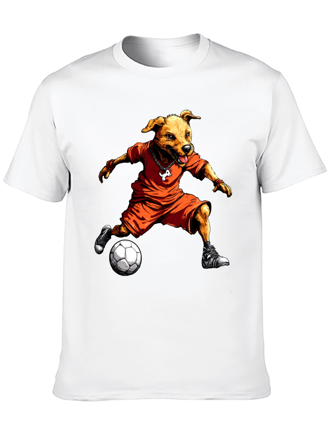 Black Dog Soccer Player Graphic T-Shirt view 10