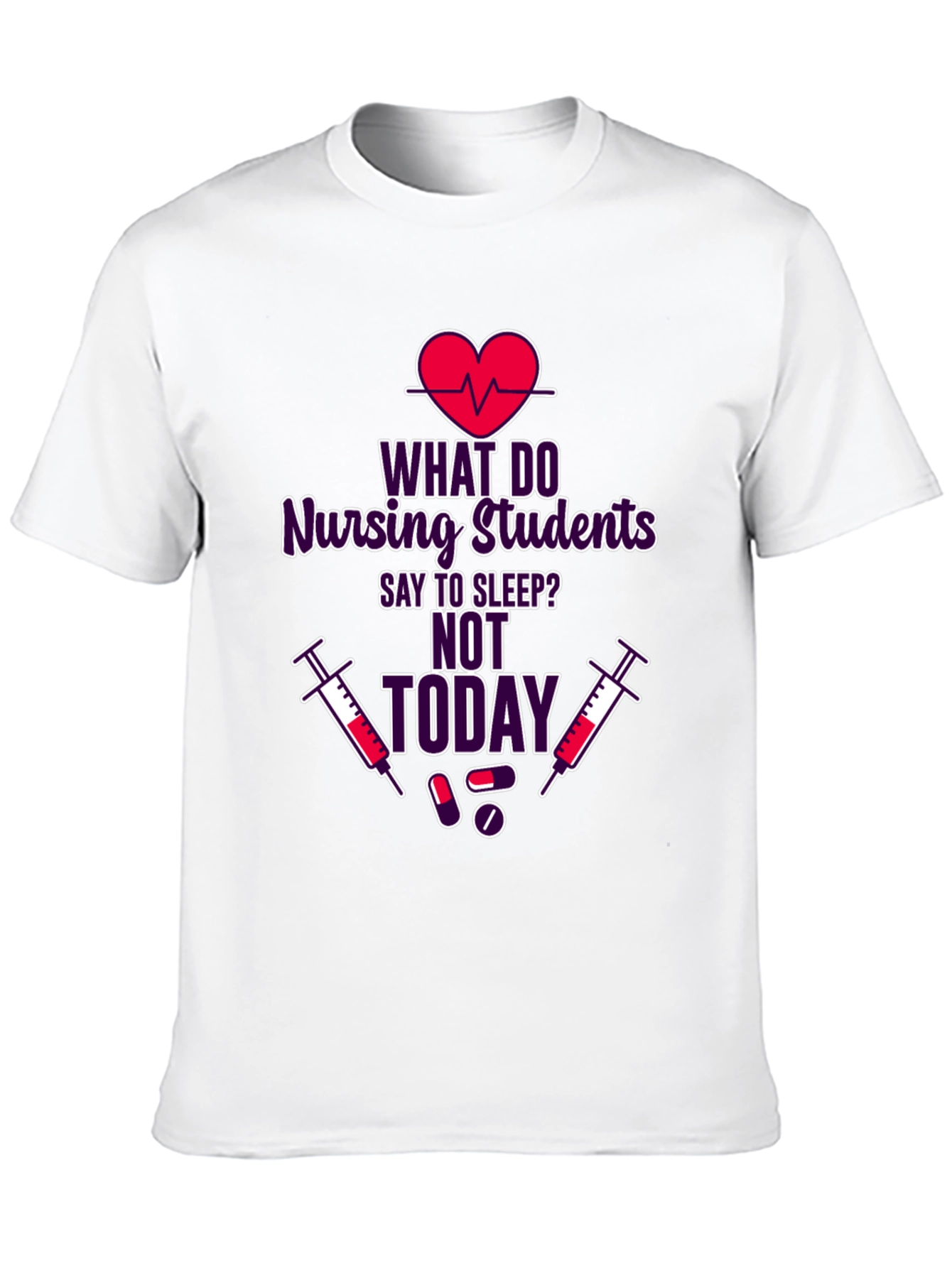 Black Nursing Student Sleep Tee - Not Today! view 10