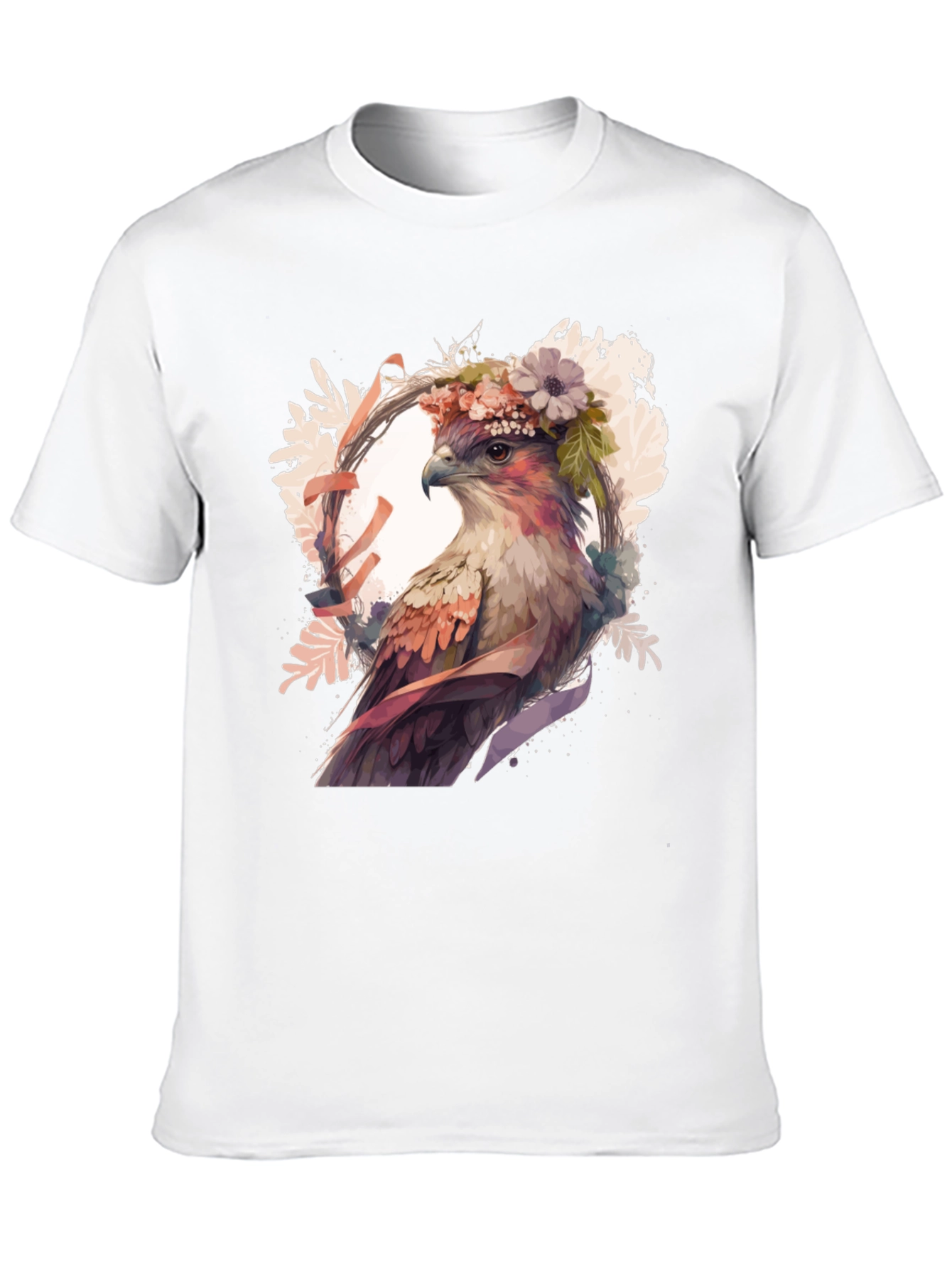 Hawk Floral Crown Graphic Tee - Stylish Bird Lover Shirt - 10