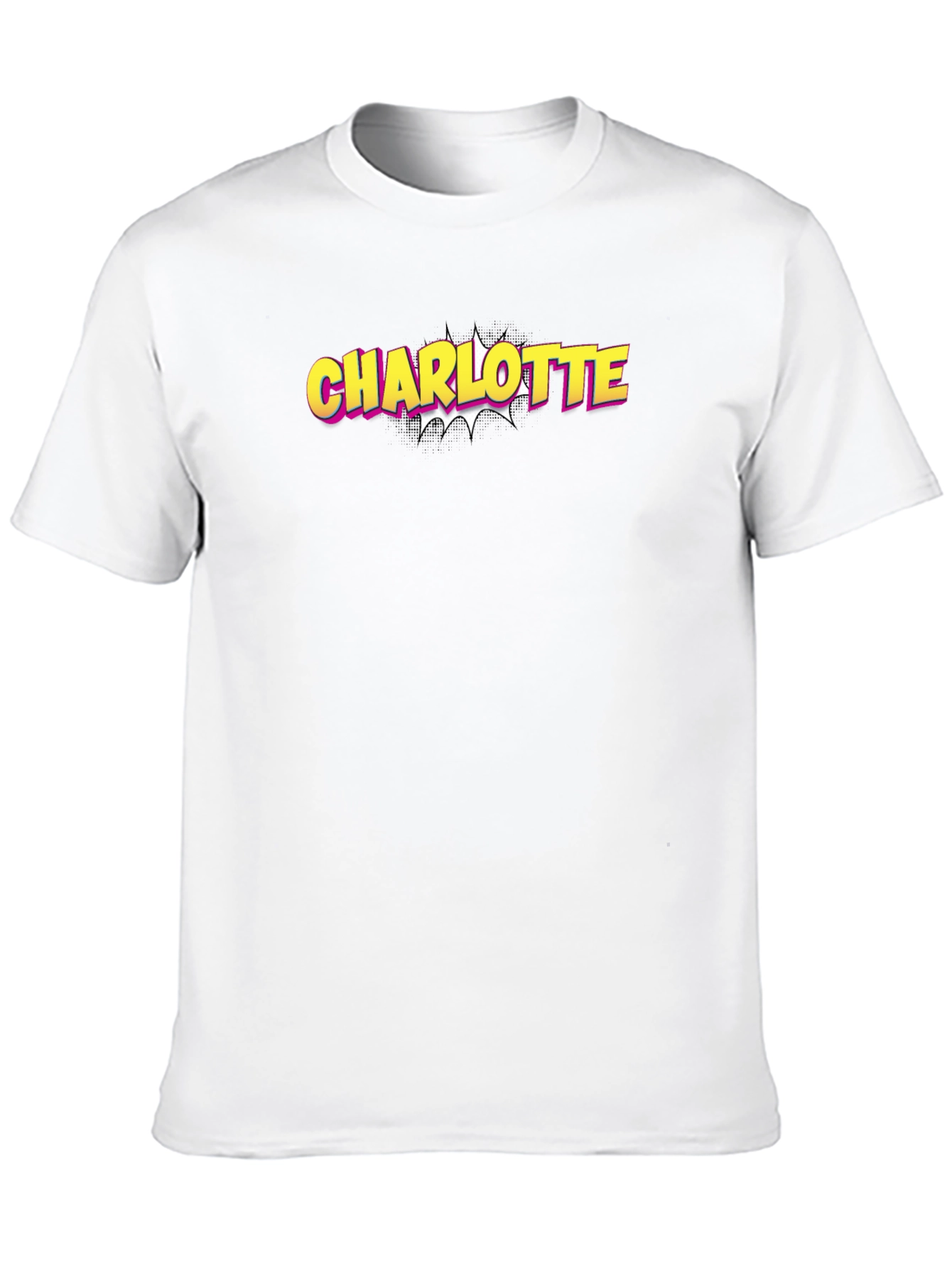 Black Charlotte Comic Style Tee - Black Crew Neck Shirt view 10