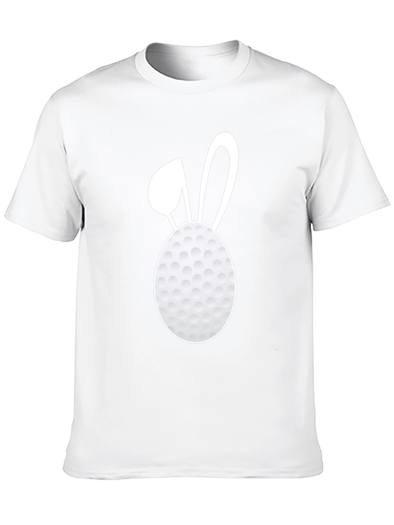 Black Golf Ball Easter Bunny Tee - Black Cotton T-Shirt view 10