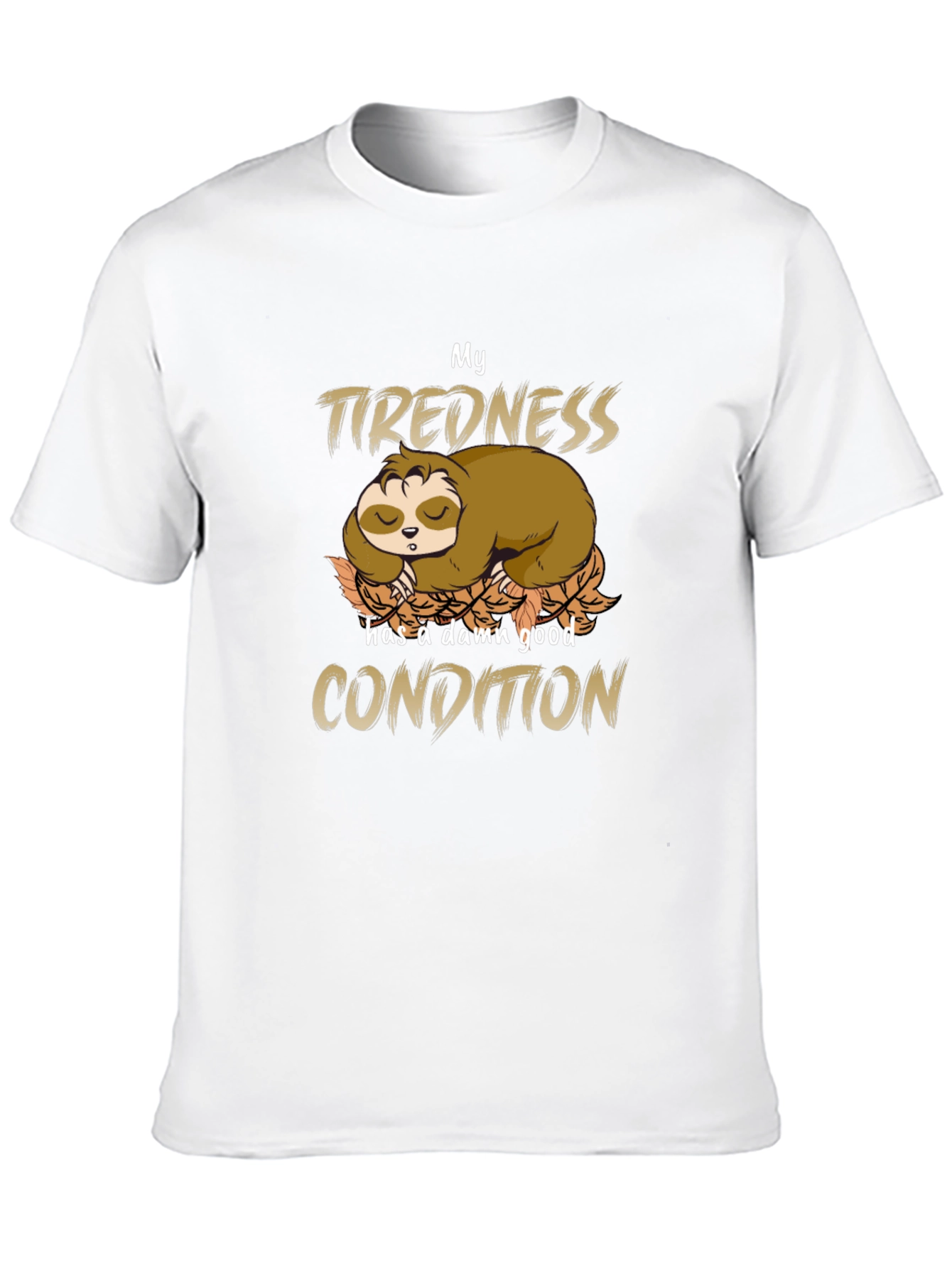 Black Funny Sloth Tiredness T-Shirt view 10