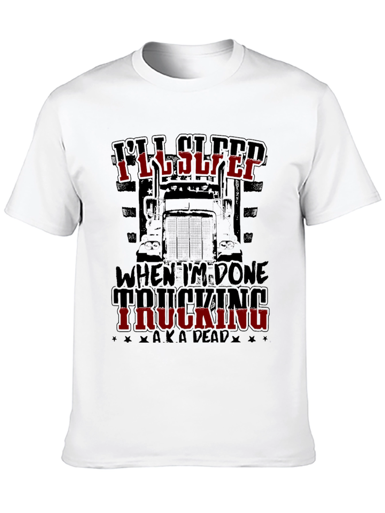 Black I'll Sleep When I'm Done Trucking T-Shirt view 10