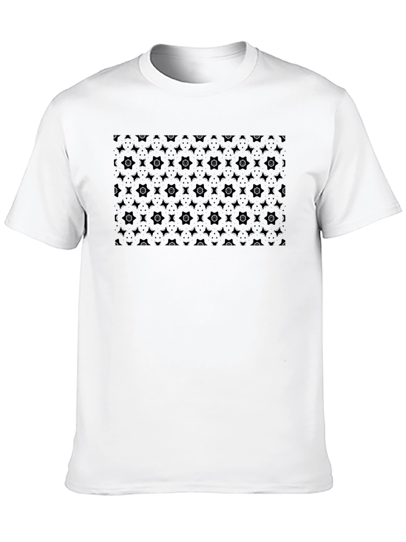 Black Men's Patterned Black Crew Neck Tee view 10