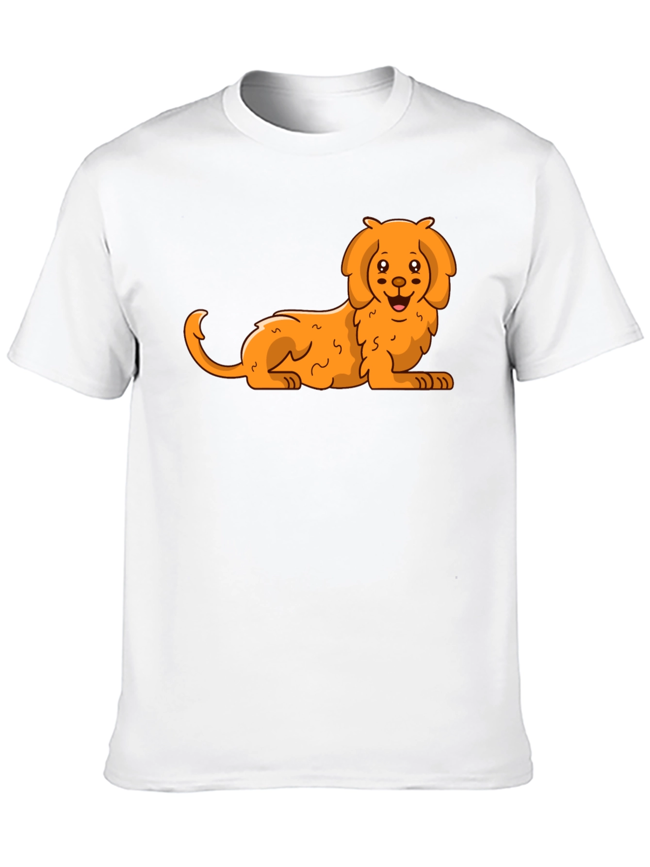 Black Cute Cartoon Dog Black T-Shirt view 10
