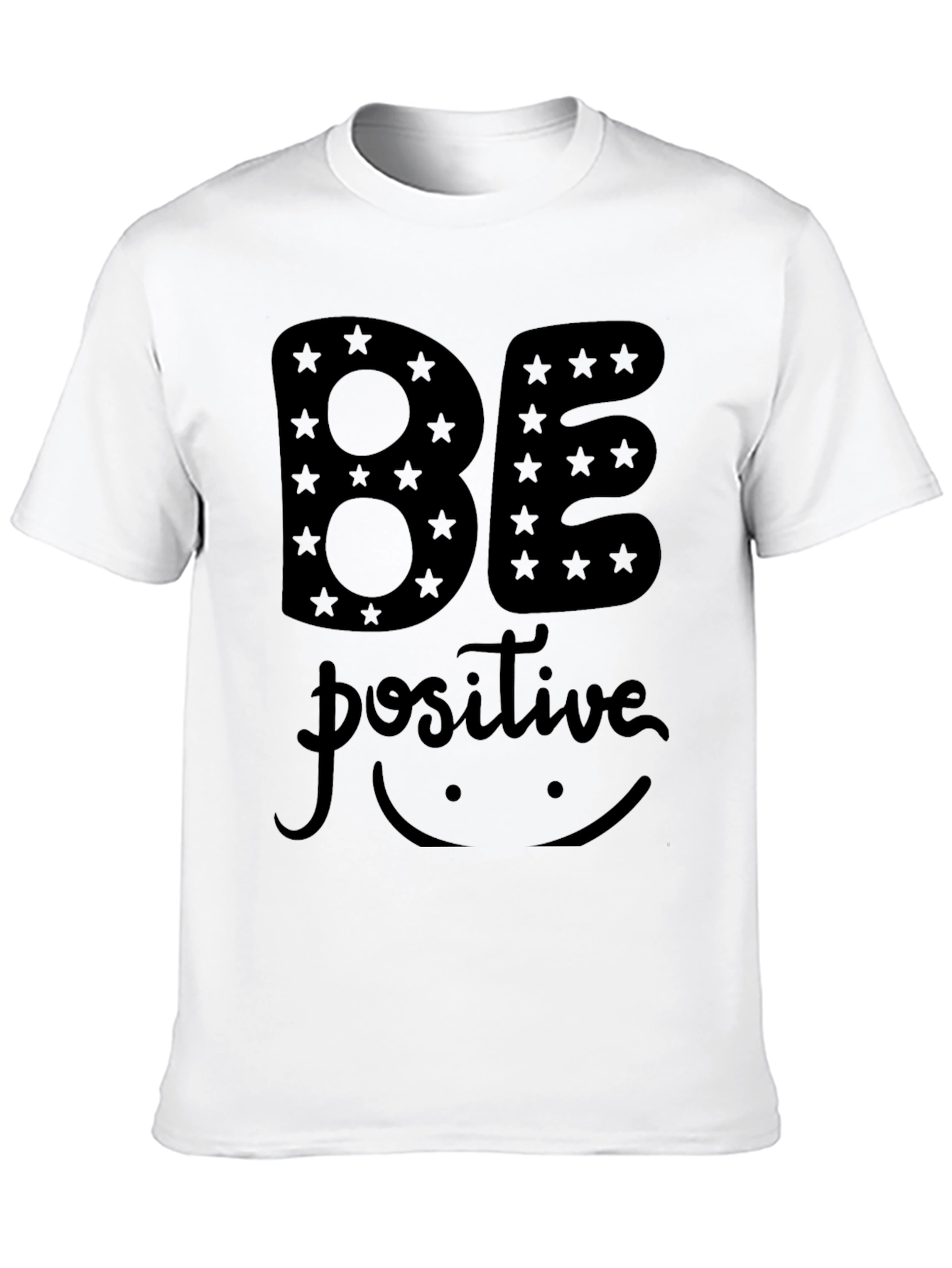 Black Be Positive Graphic Black T-Shirt view 10