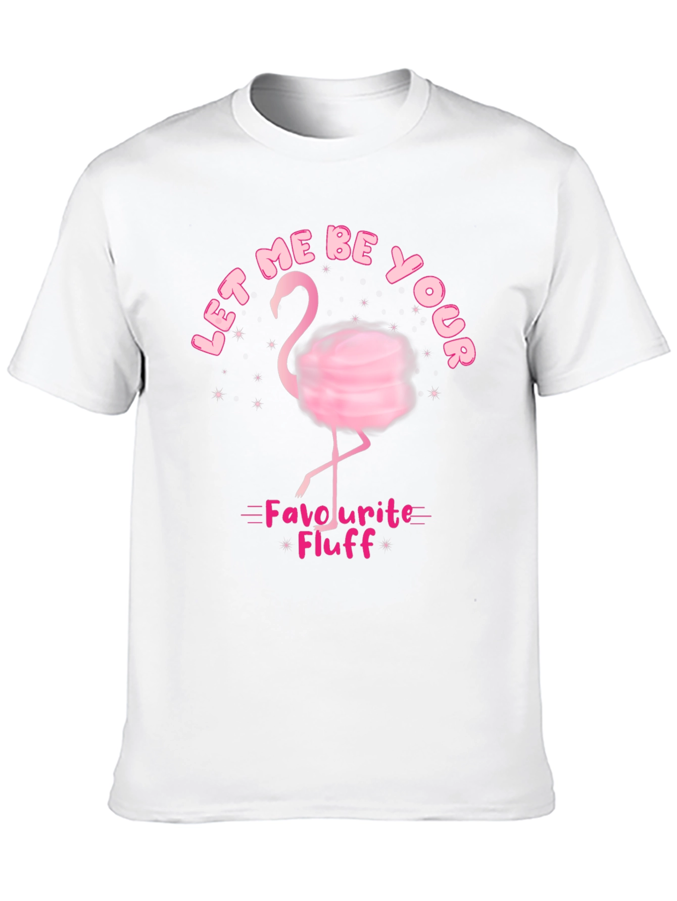 Black Whimsical Flamingo T-Shirt: Let Me Be Your Fluff! view 10