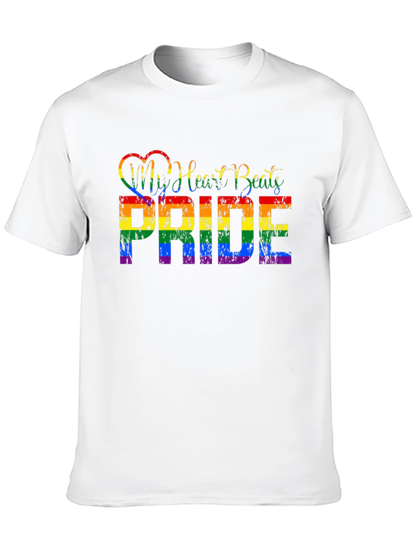 Pride Rainbow Heartbeat Graphic Tee - 10