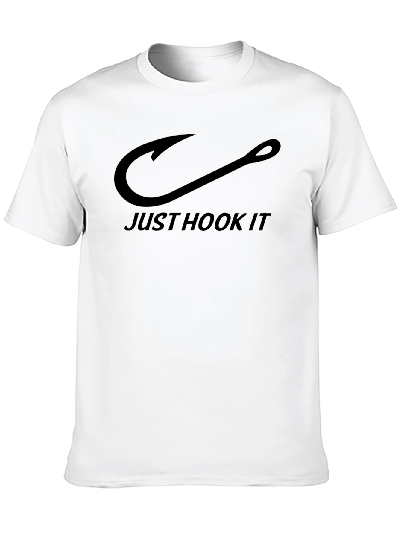 Black Just Hook It T-Shirt - Black Fishing Tee view 10