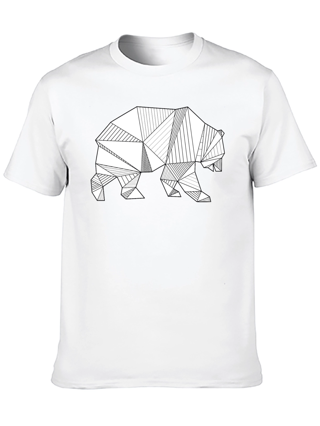Black Geometric Bear Graphic T-Shirt - Modern Style view 10