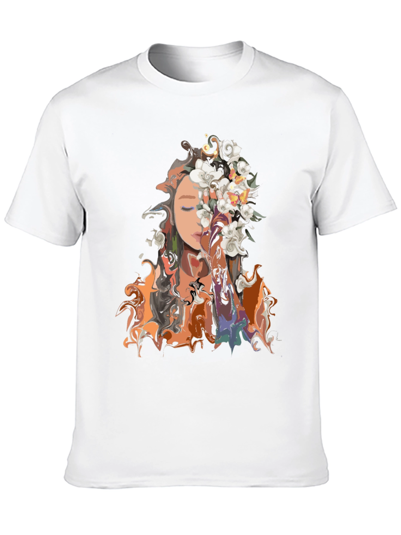 Floral Portrait Graphic T-Shirt - Stylish and Unique Design - 10