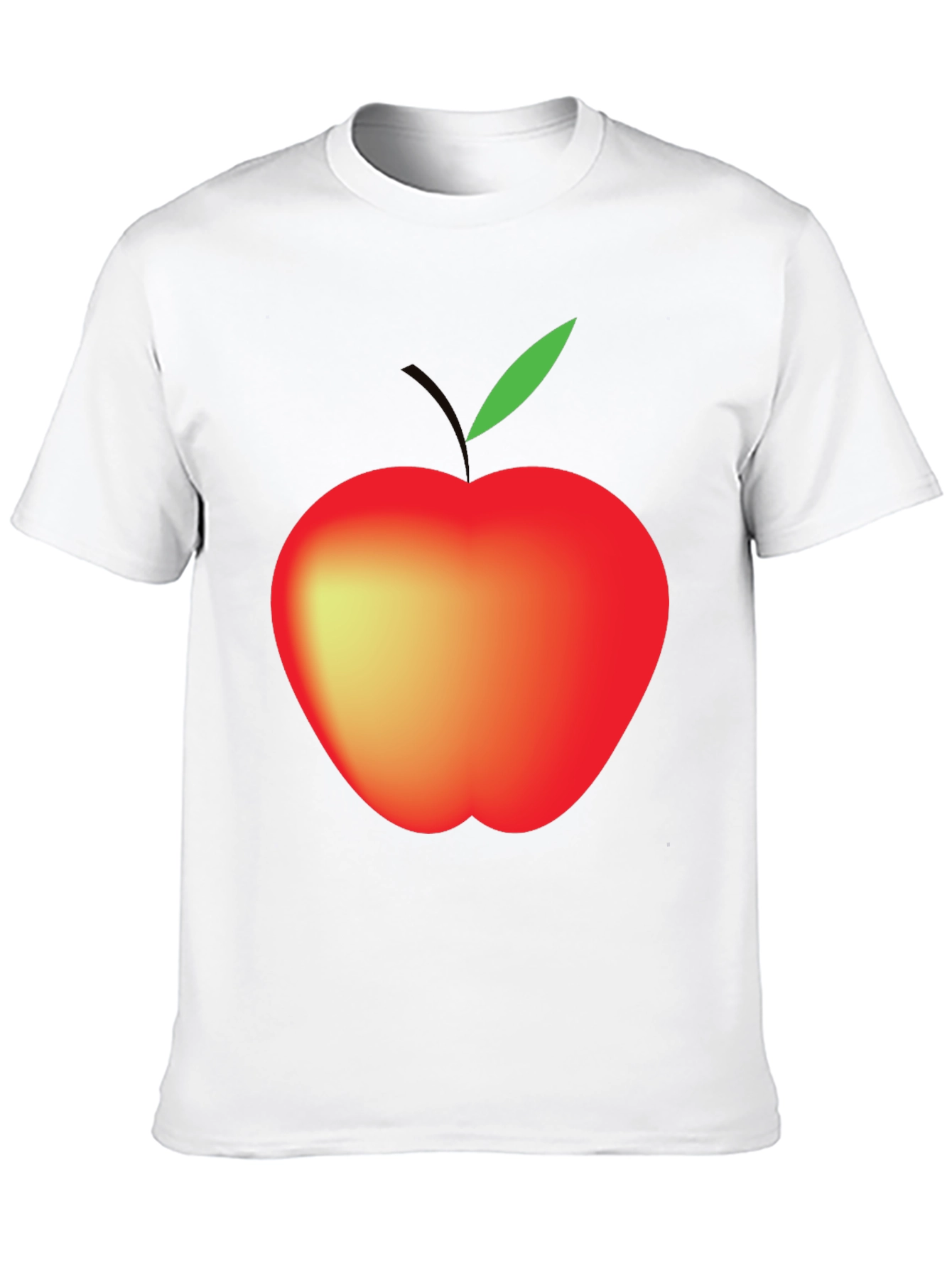 Black Men's Black Apple Graphic T-Shirt view 10
