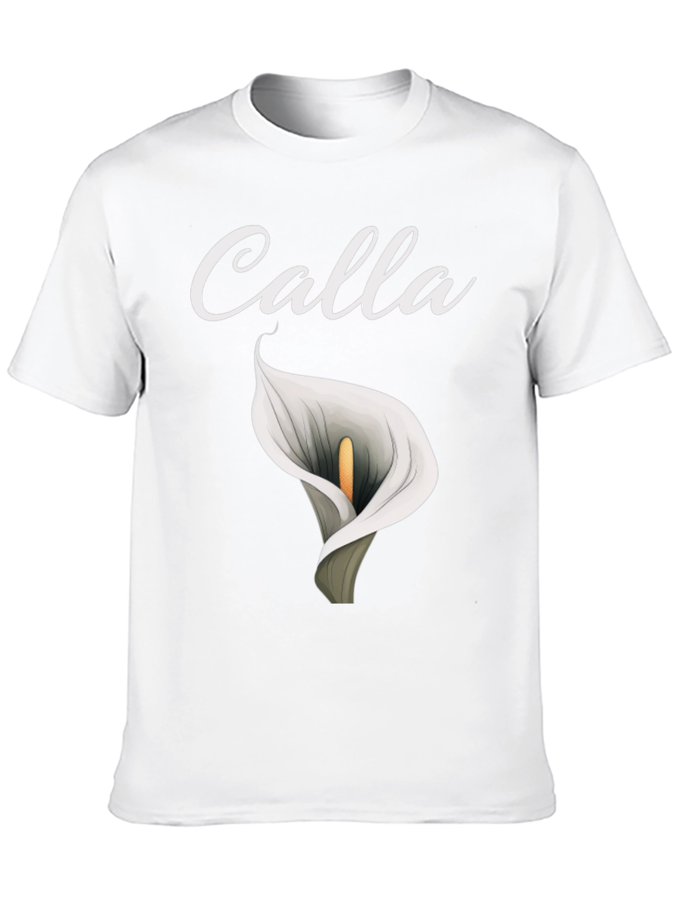 Black Calla Lily Graphic T-Shirt - Elegant Floral Design view 10