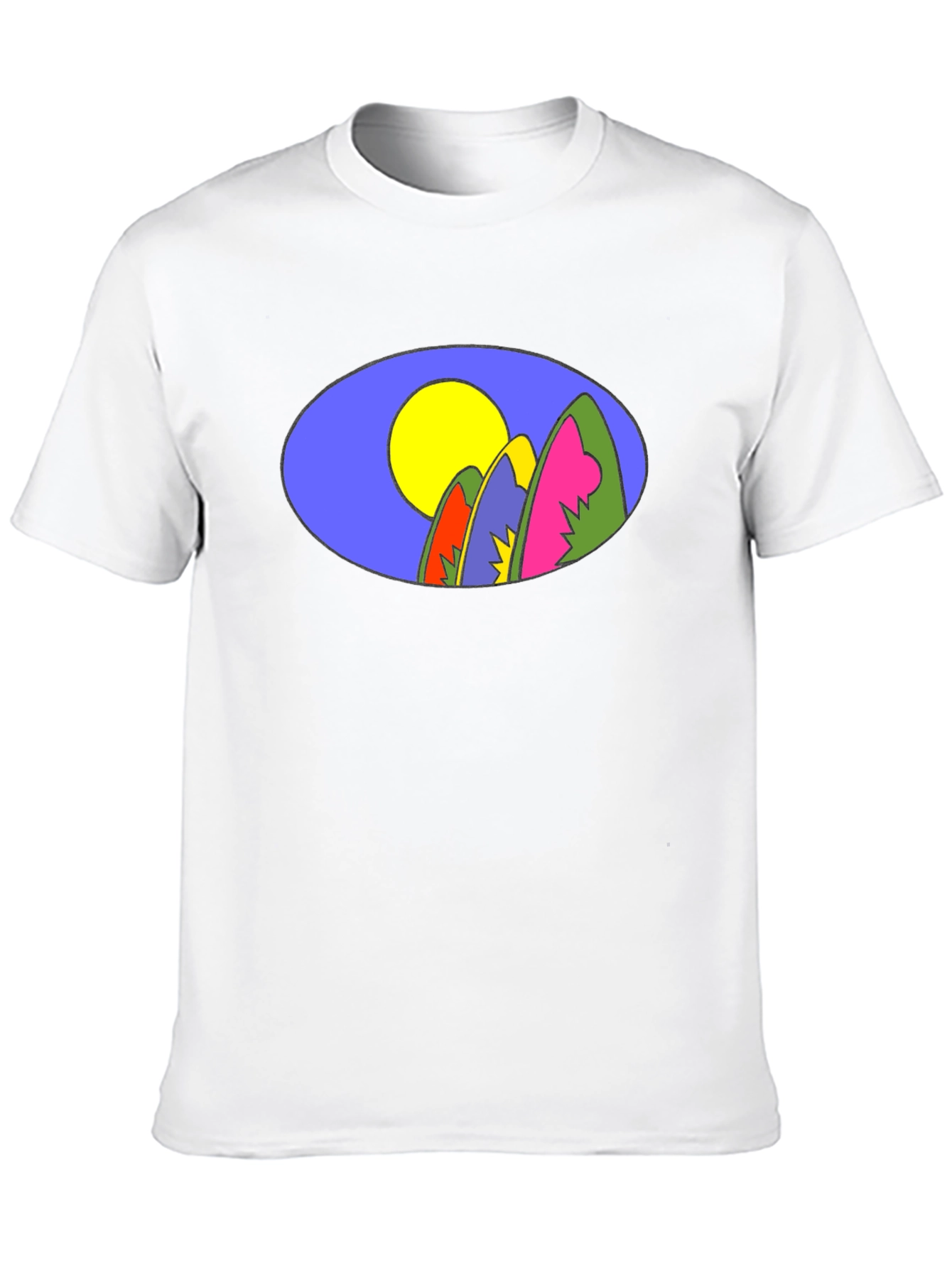 Black Retro Surfboard Graphic Tee - Black Cotton view 10