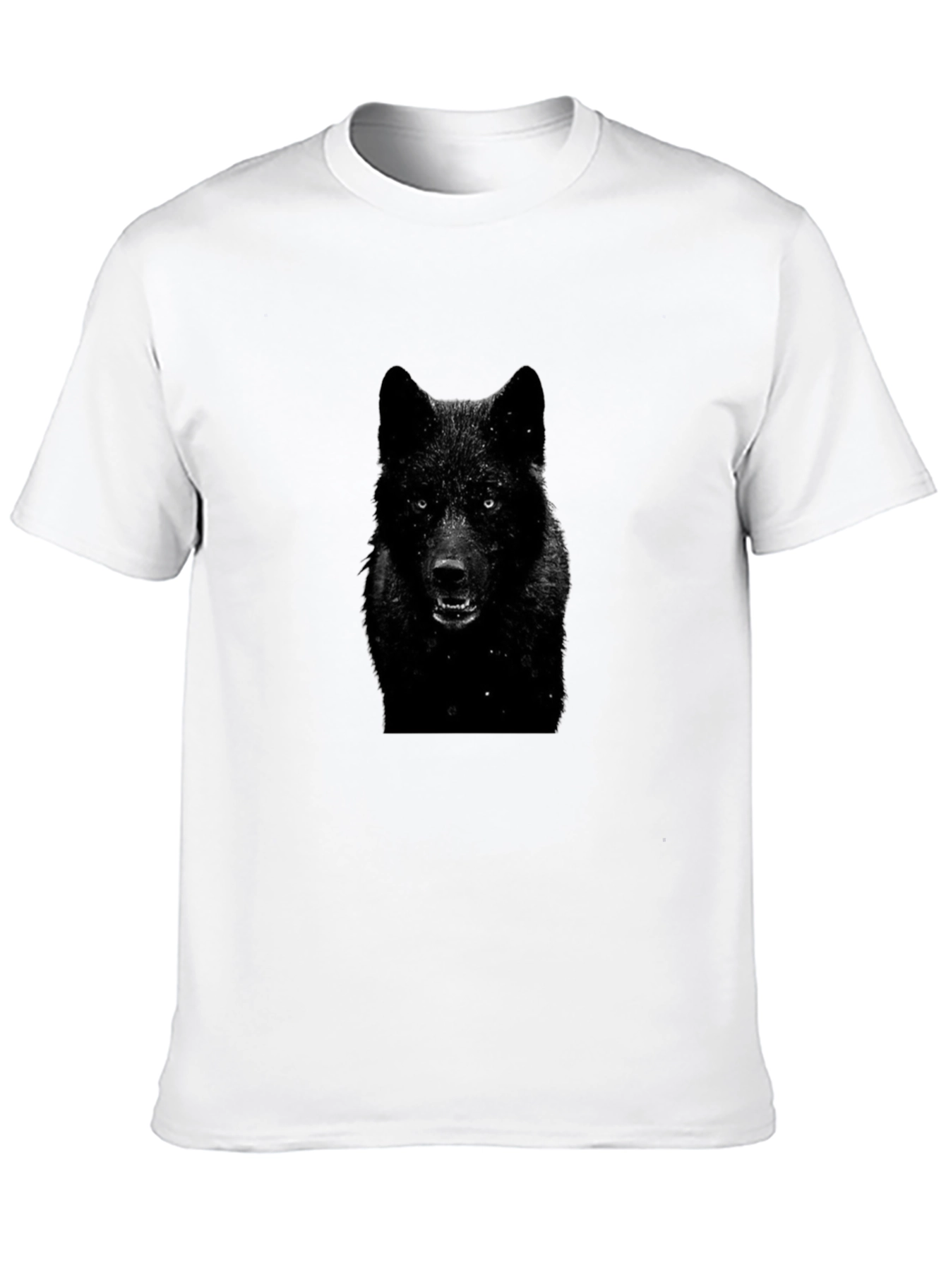 Black Black Wolf Graphic T-Shirt - Men's Short Sleeve Crew Neck Tee view 10