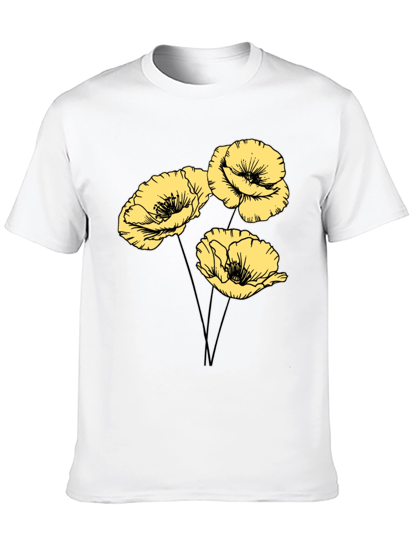 Black Floral Graphic T-Shirt - Black Cotton Blend view 10