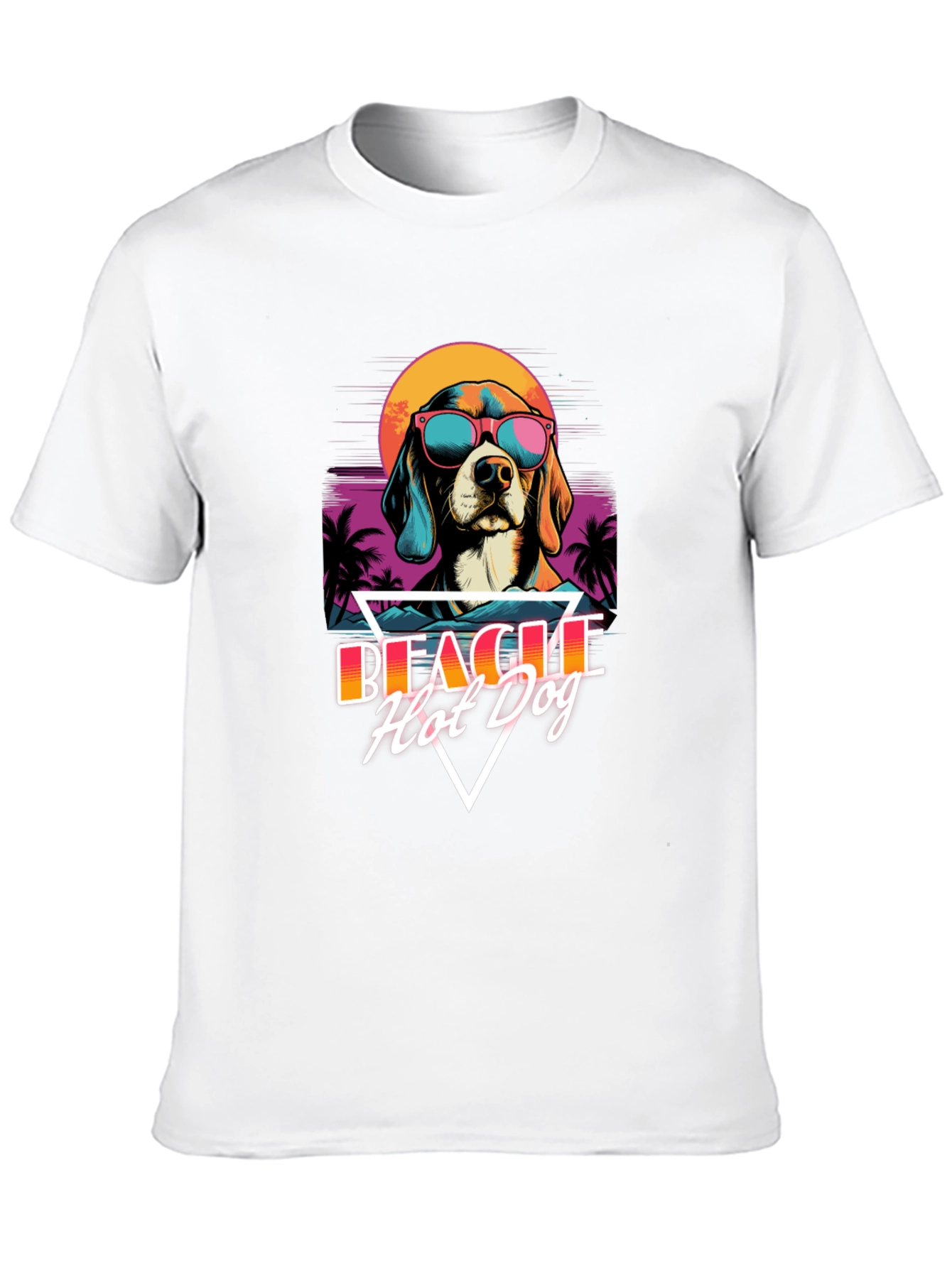 Black Retro Beagle Hot Dog T-Shirt view 10