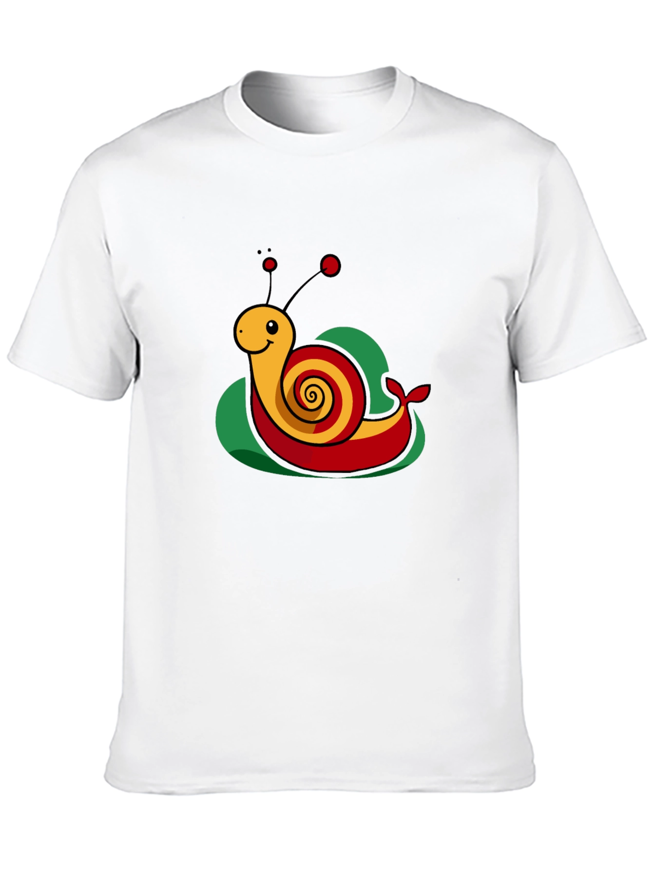 Black Snail Cartoon Graphic Tee - Black Cotton Casual Shirt view 10