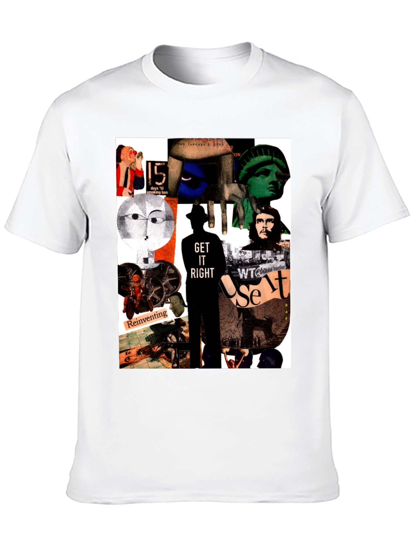 Black Artistic Collage Graphic T-Shirt view 10