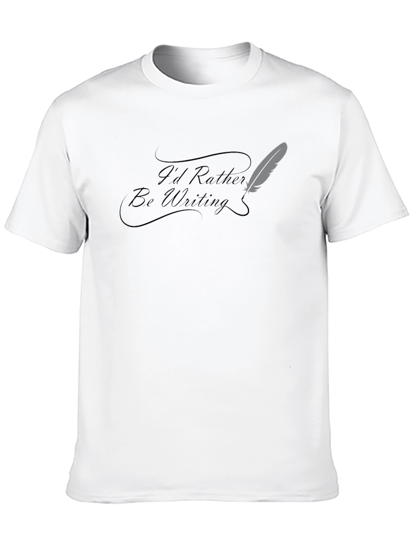 Black I'd Rather Be Writing Black T-Shirt view 10