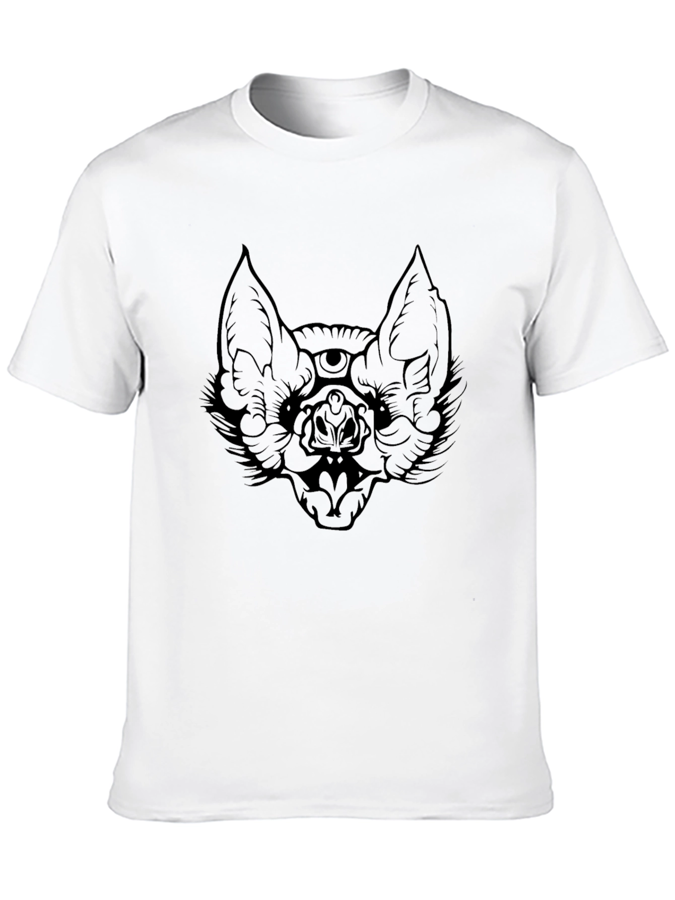 Black Dark Bat Graphic Tee - Men's Black T-Shirt view 10