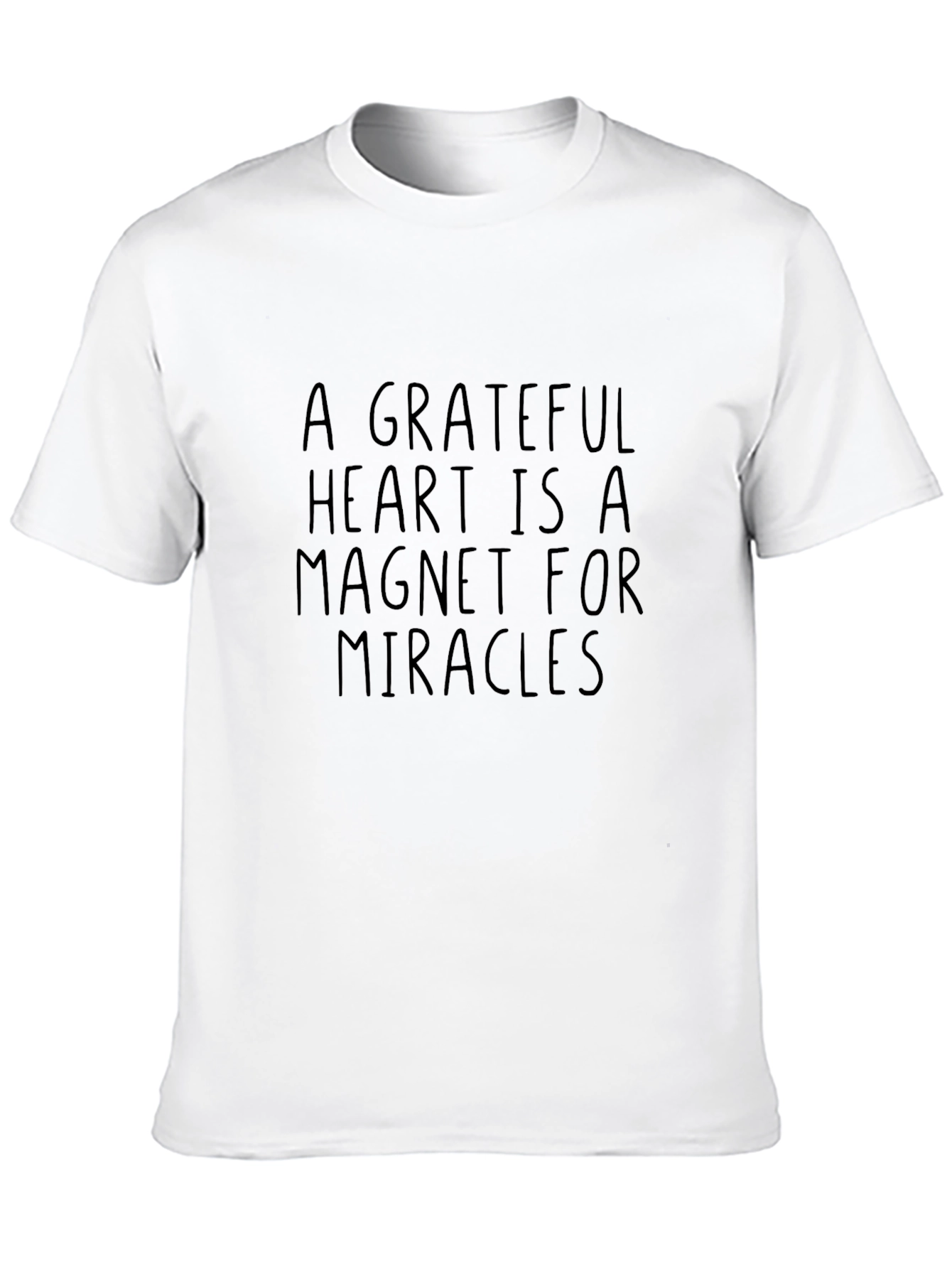 Black Grateful Heart Black T-Shirt - Motivational Quote view 10
