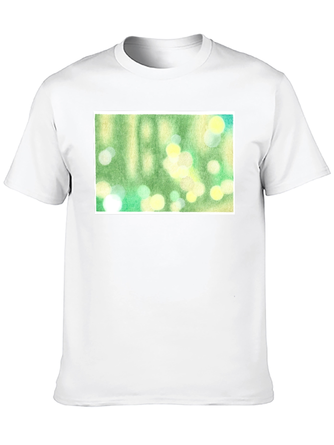 Black Green Bokeh Art Black T-Shirt view 10