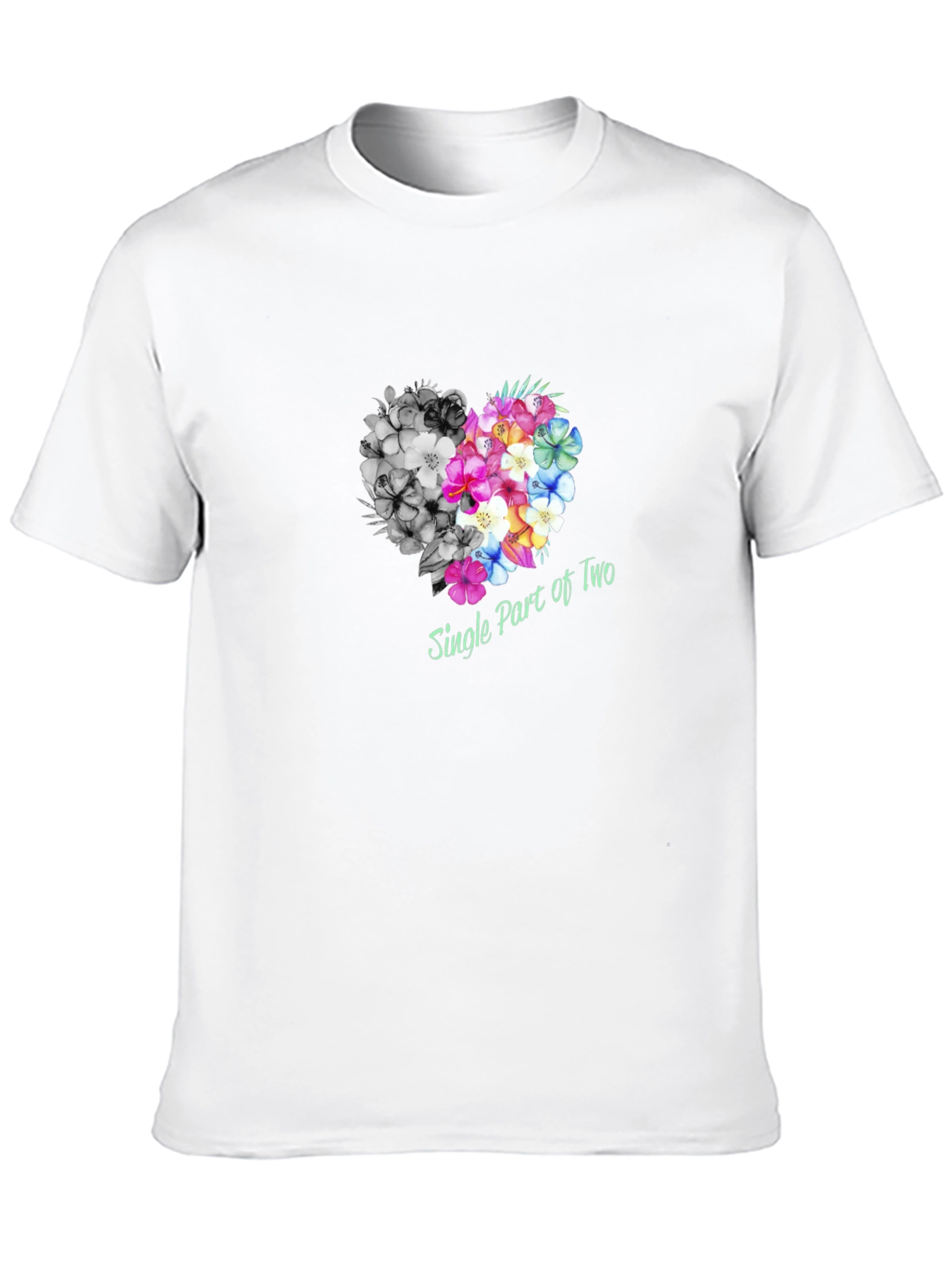 Black Single Part of Two Floral Heart T-Shirt view 10