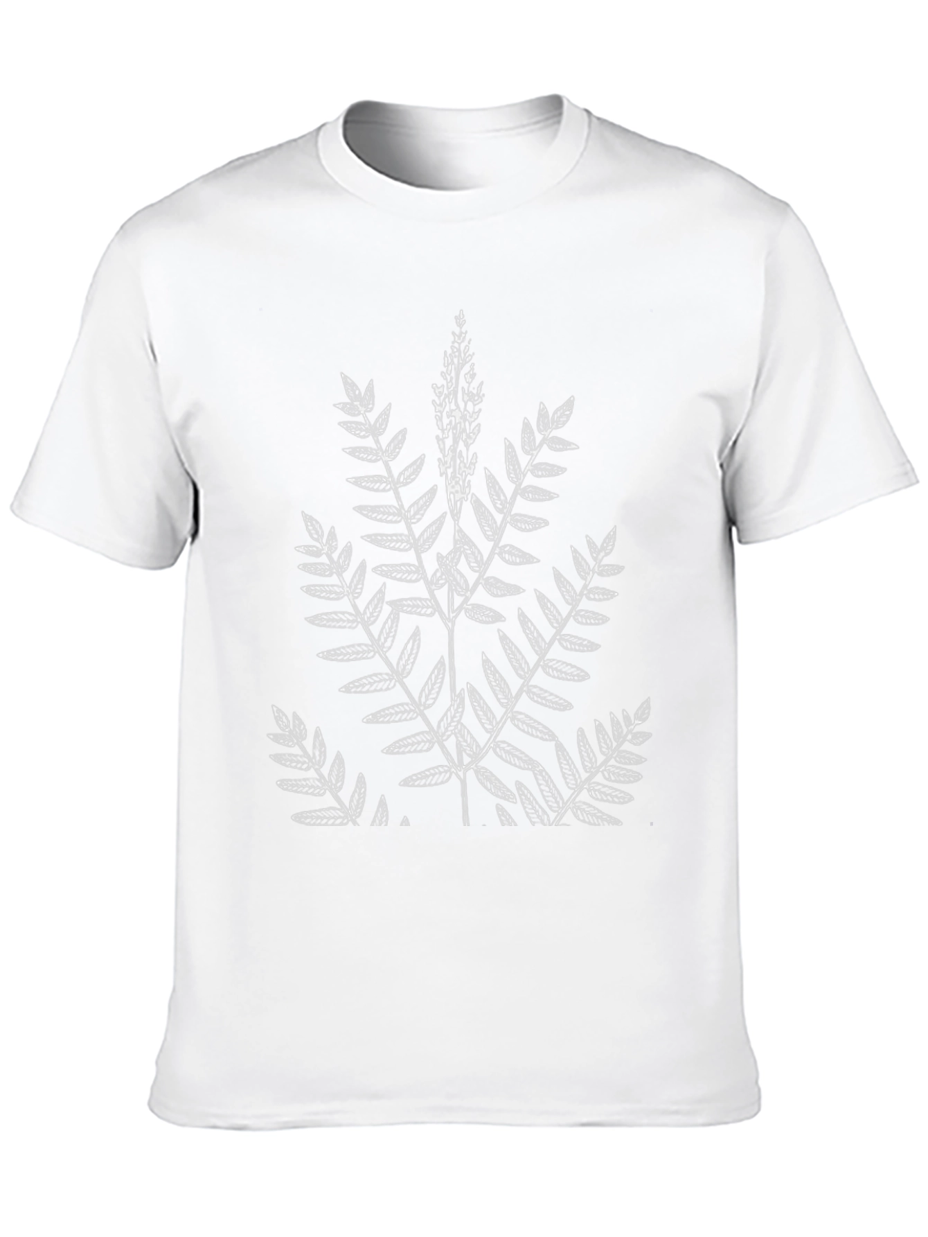 Black Botanical Fern Print Black T-Shirt view 10