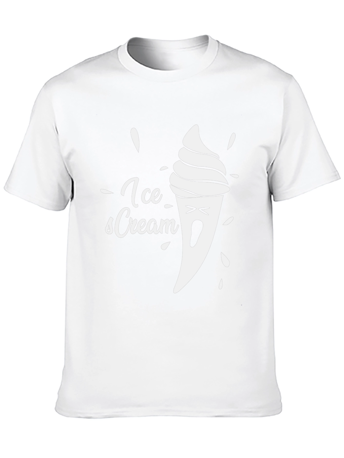 Black Funny Ice Cream Graphic Tee - Black Cotton T-Shirt view 10