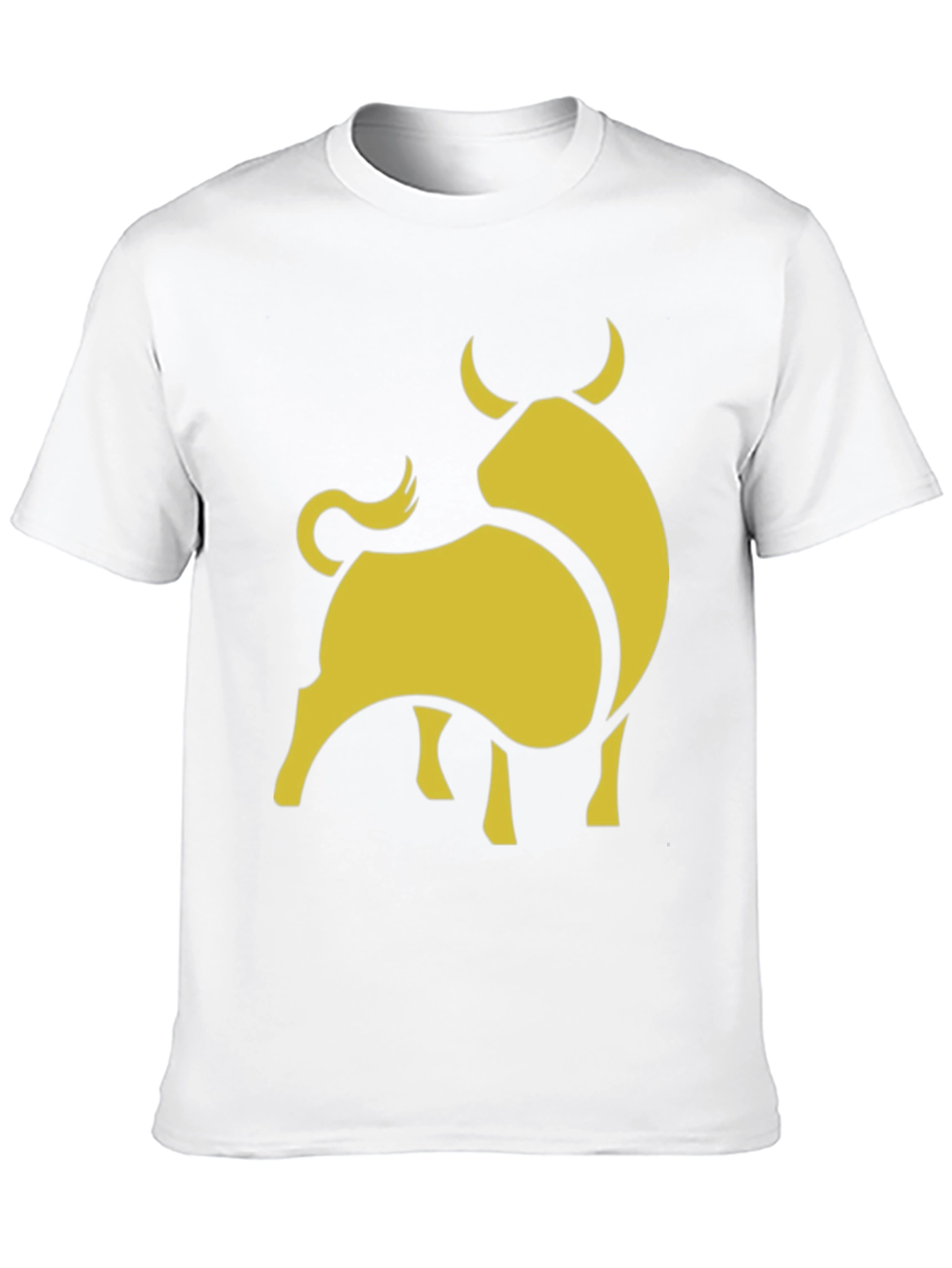 Black Stylish Black Tee with Gold Bull Graphic view 10