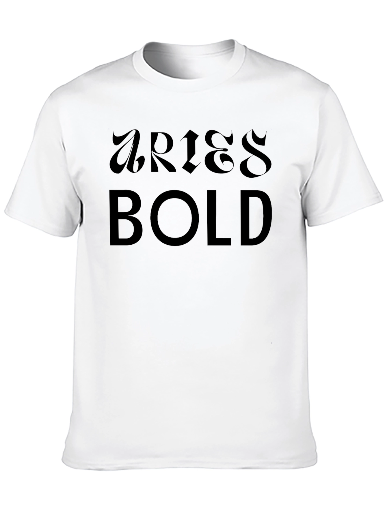 Black Aries Bold Black T-Shirt view 10