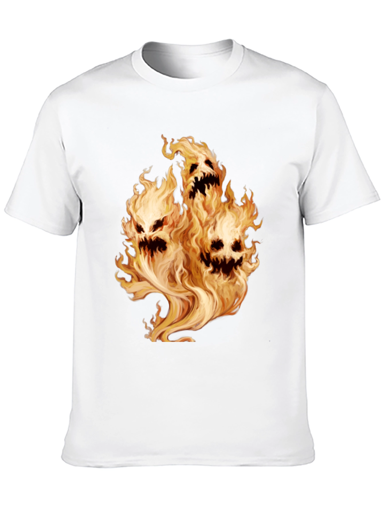 Black Flaming Skull Graphic Tee - Men's Black T-Shirt view 10