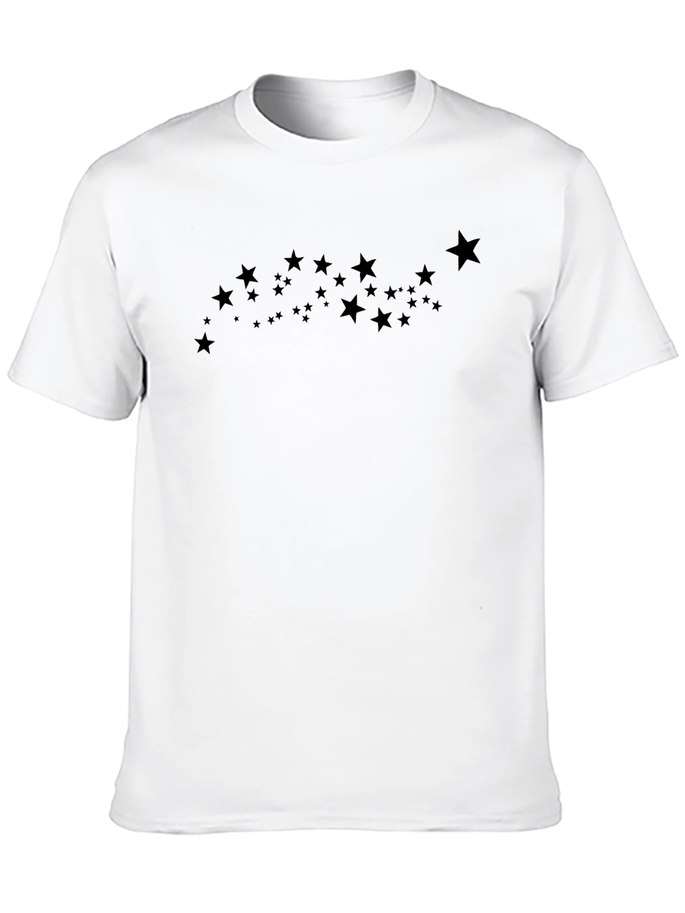 Black Men's Black T-Shirt with Starry Design view 10