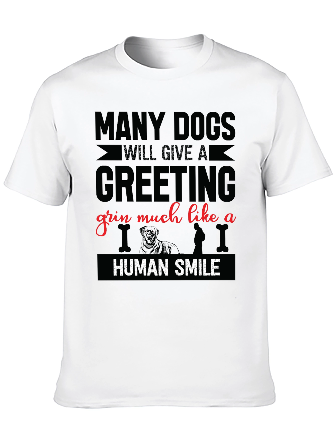 Black Dog Lover T-Shirt - Many Dogs Human Smile Graphic Tee view 10