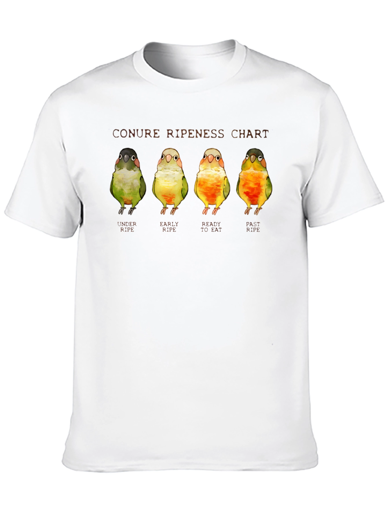 Black Conure Ripeness Chart Graphic T-Shirt view 10
