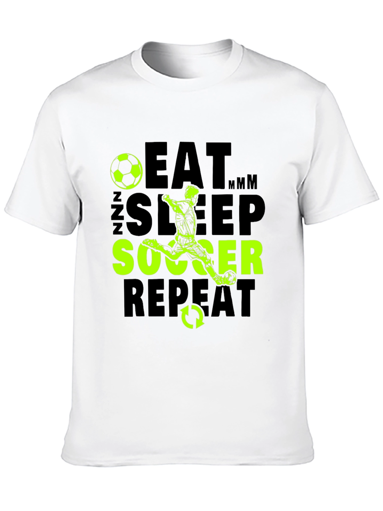 Black Eat Sleep Soccer Repeat Graphic T-Shirt view 10