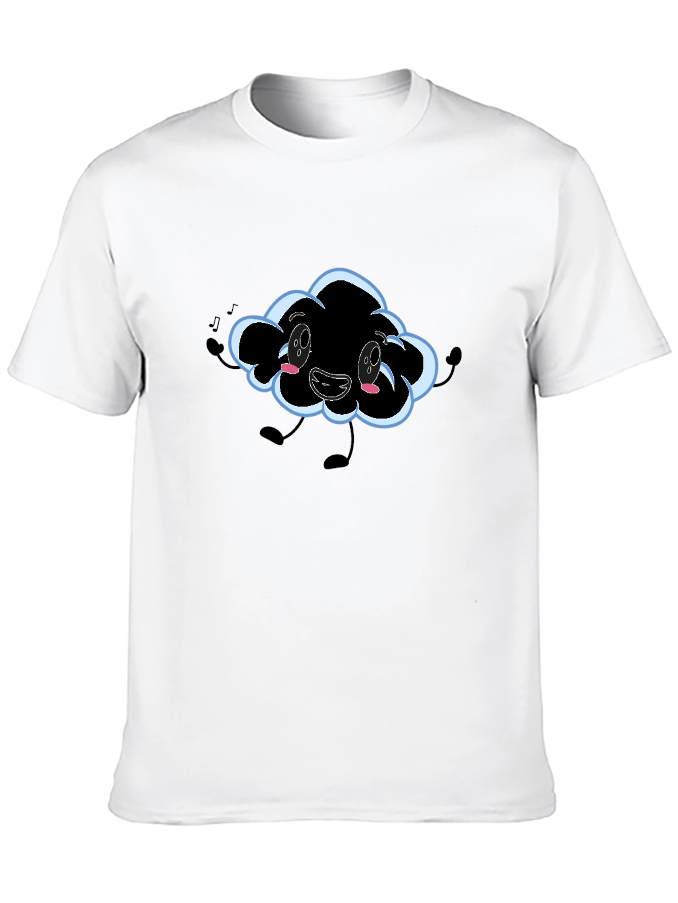 Black Cartoon Cloud Graphic T-Shirt - Black view 10