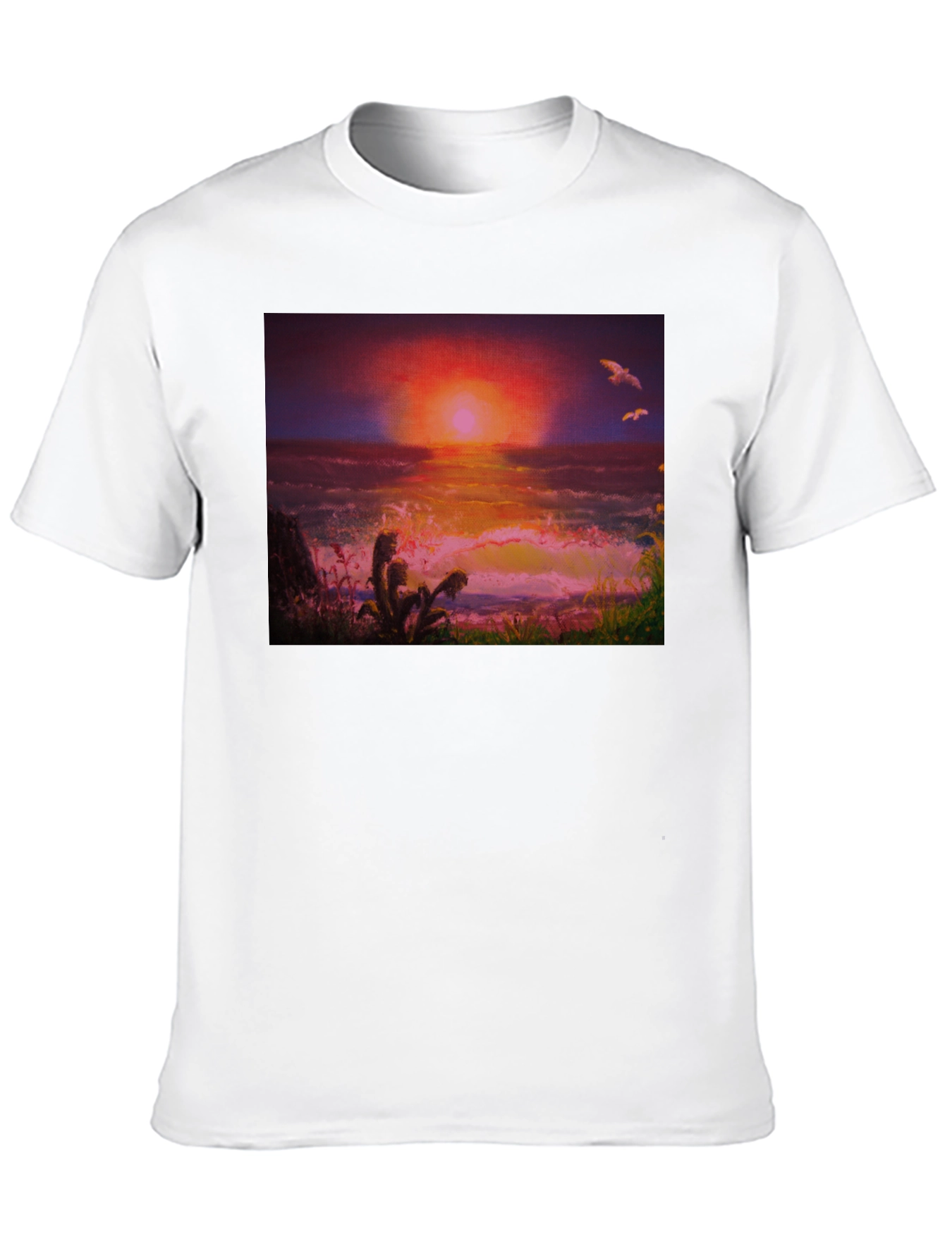 Black Sunset Ocean Graphic Tee - Premium Cotton Blend view 10