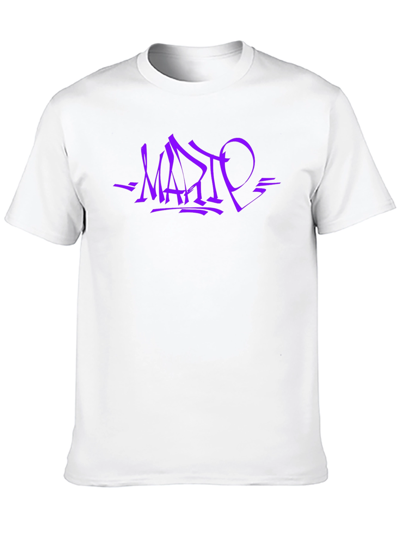 Black Stylish Black T-Shirt with Purple Graffiti Design view 10