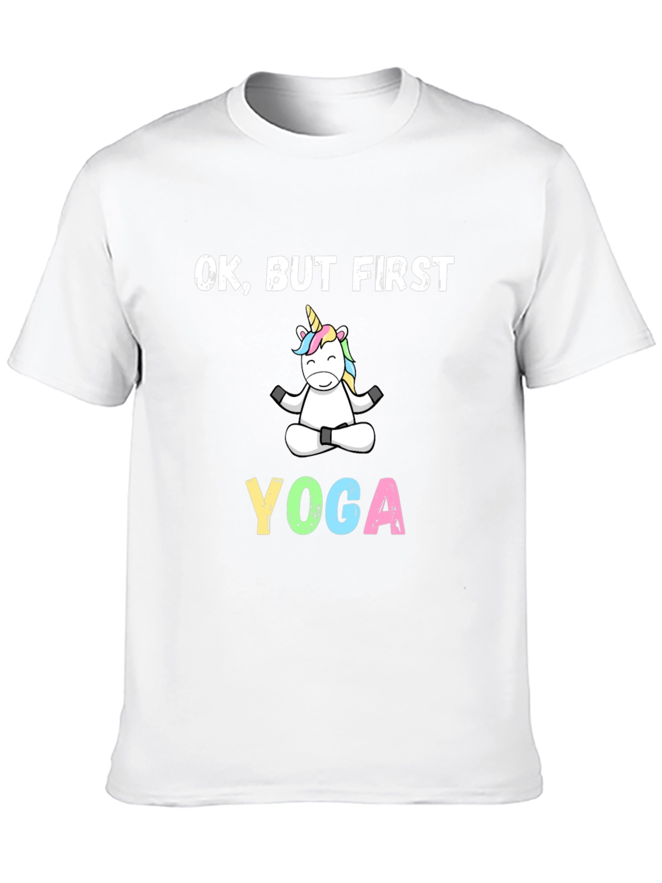 Black Yoga Unicorn T-Shirt - OK, But First Yoga view 10